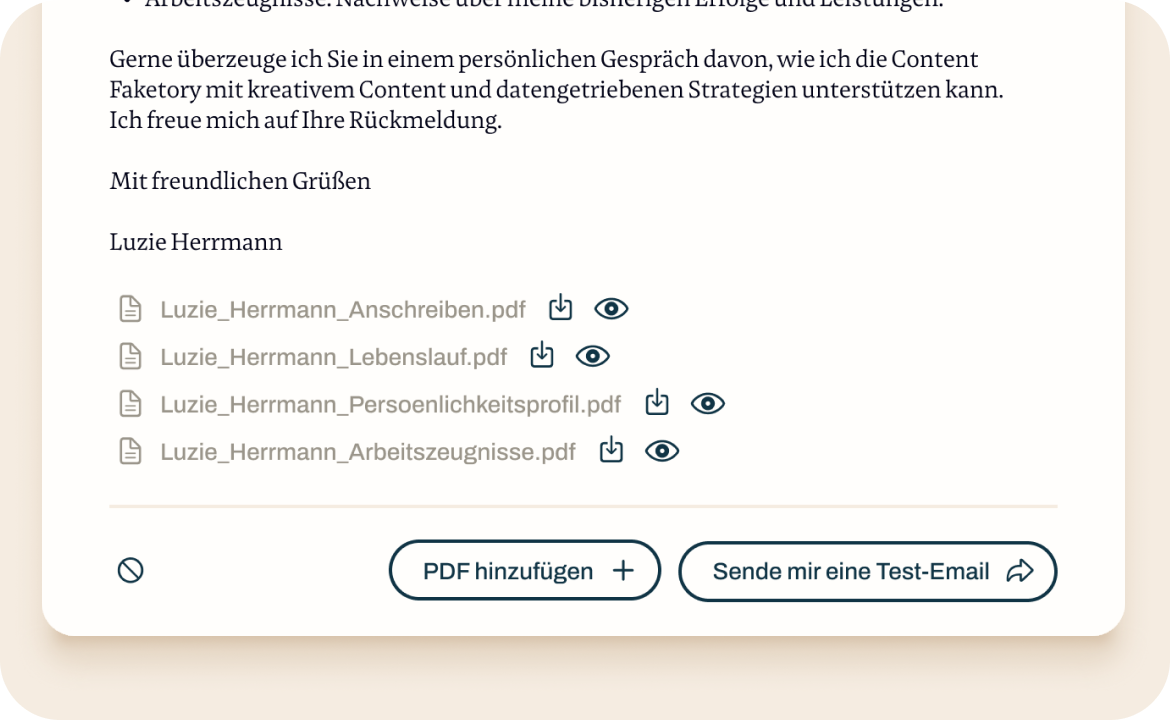 Alle Anhänge, auch dabei.