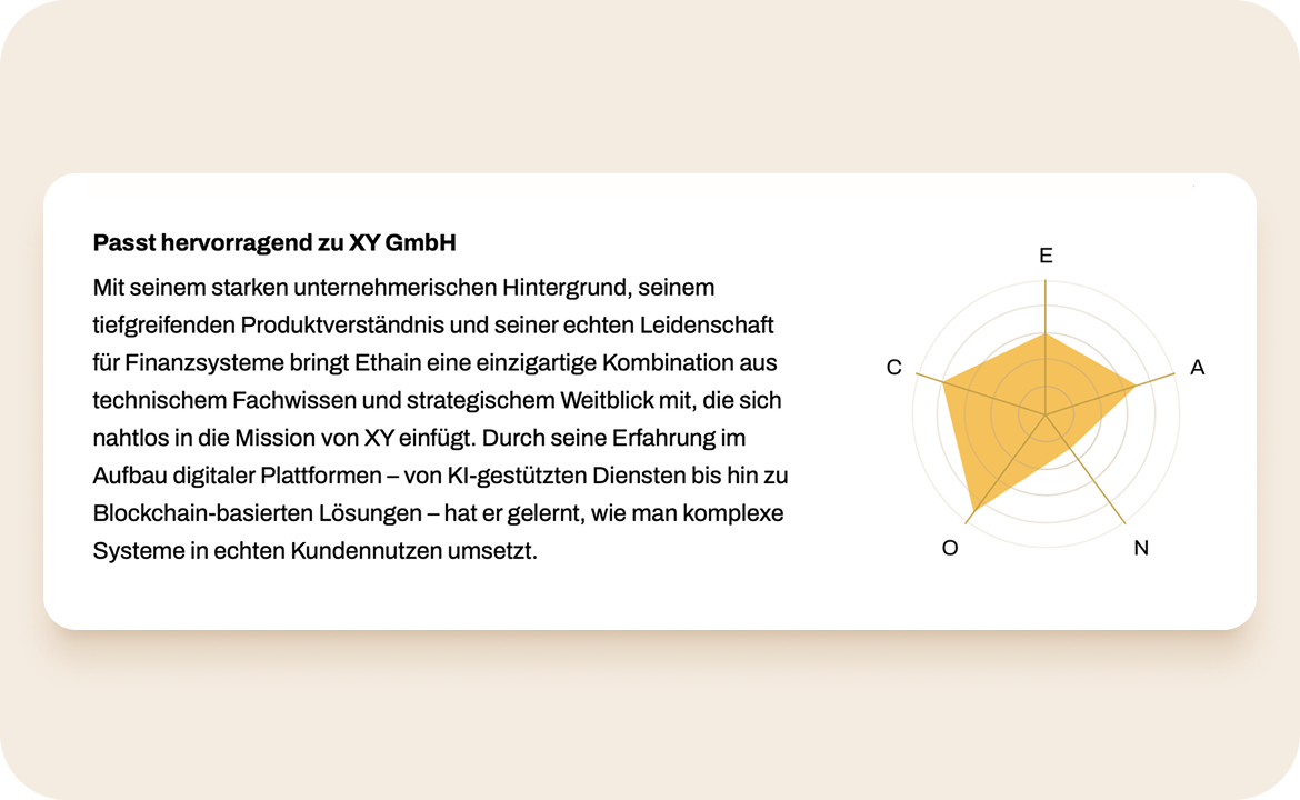 Was überzeugt, ist Persönlichkeit.